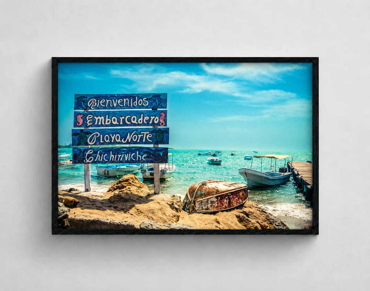 Cuadro decorativo enmarcado de Chichiriviche Playa Norte 80x60 cm