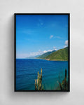 Cuadro decorativo enmarcado de costa y montaña venezolana 80x60 cm